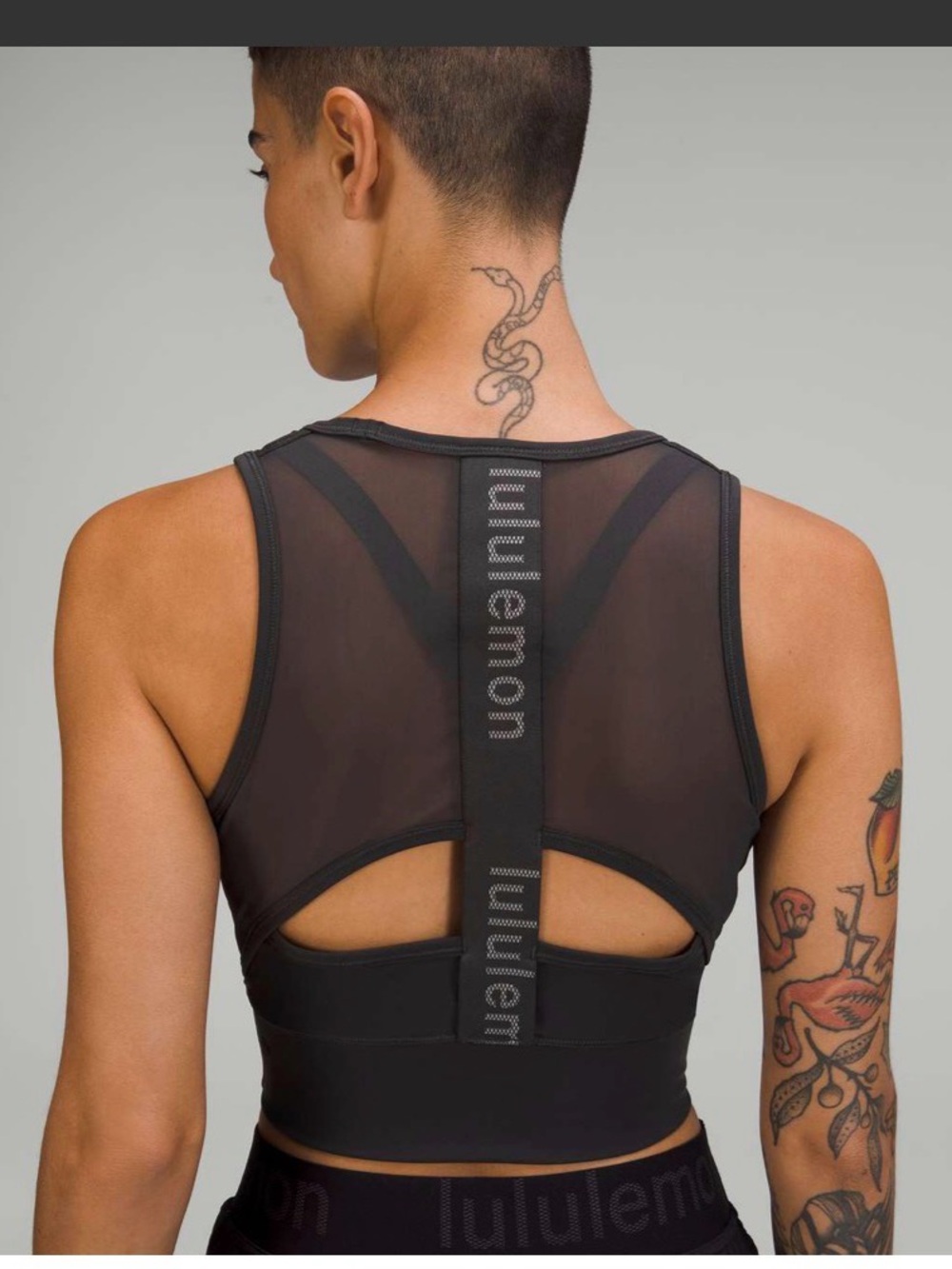 Lululemon Mesh-Back Training Cropped Tank Top
Graphite Grey